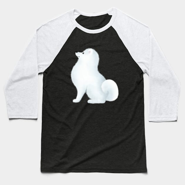 Samoyed Baseball T-Shirt by illucalliart